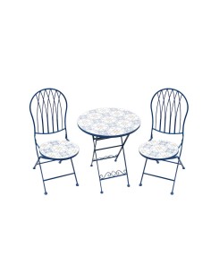 SET CAPRI M0749-02C TAVOLO+2 SEDIE BLU D60CM