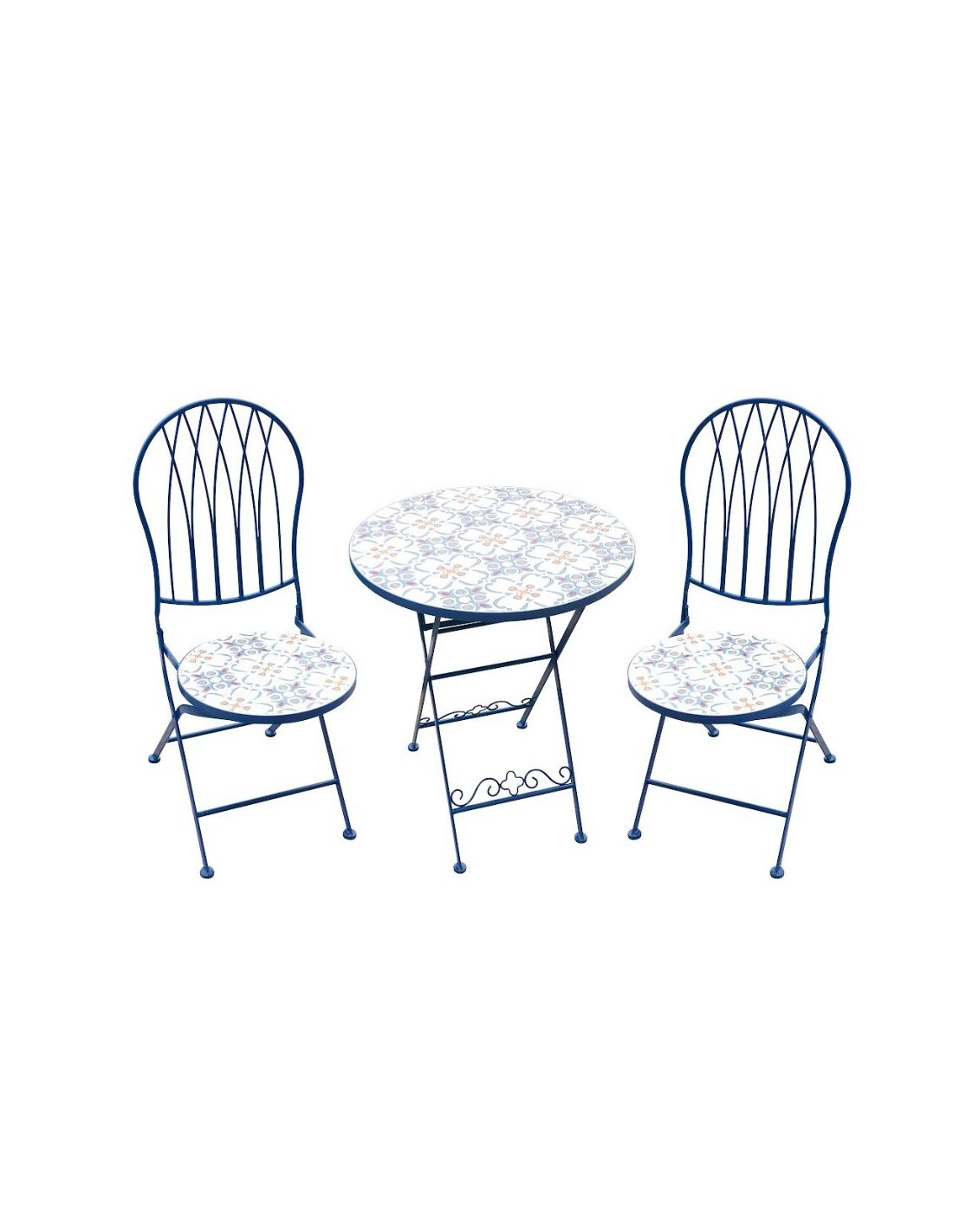 SET CAPRI M0749-02C TAVOLO+2 SEDIE BLU D60CM