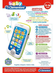 BABY SMARTPHONE TOUCH AND PLAY 14969 CLEMENTONI su TreG Ingrosso