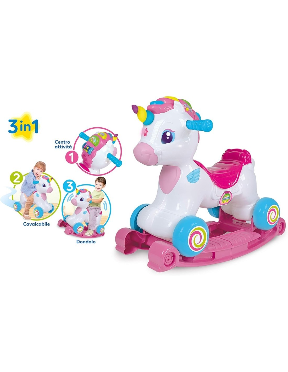 BABY NUVOLA DOLCE UNICORNO CAVALCABILE 17753 CLEMENTONI su TreG Ing...