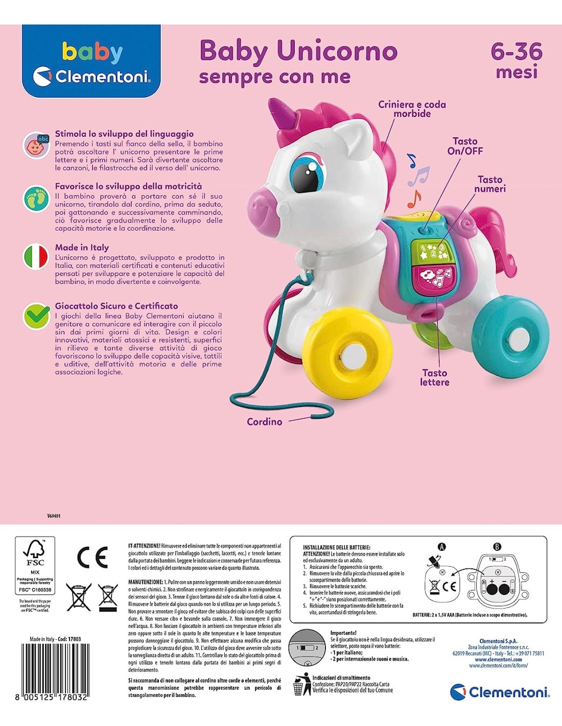 BABY 17803 UNICORNO TRAINABILE su TreG Ingrosso