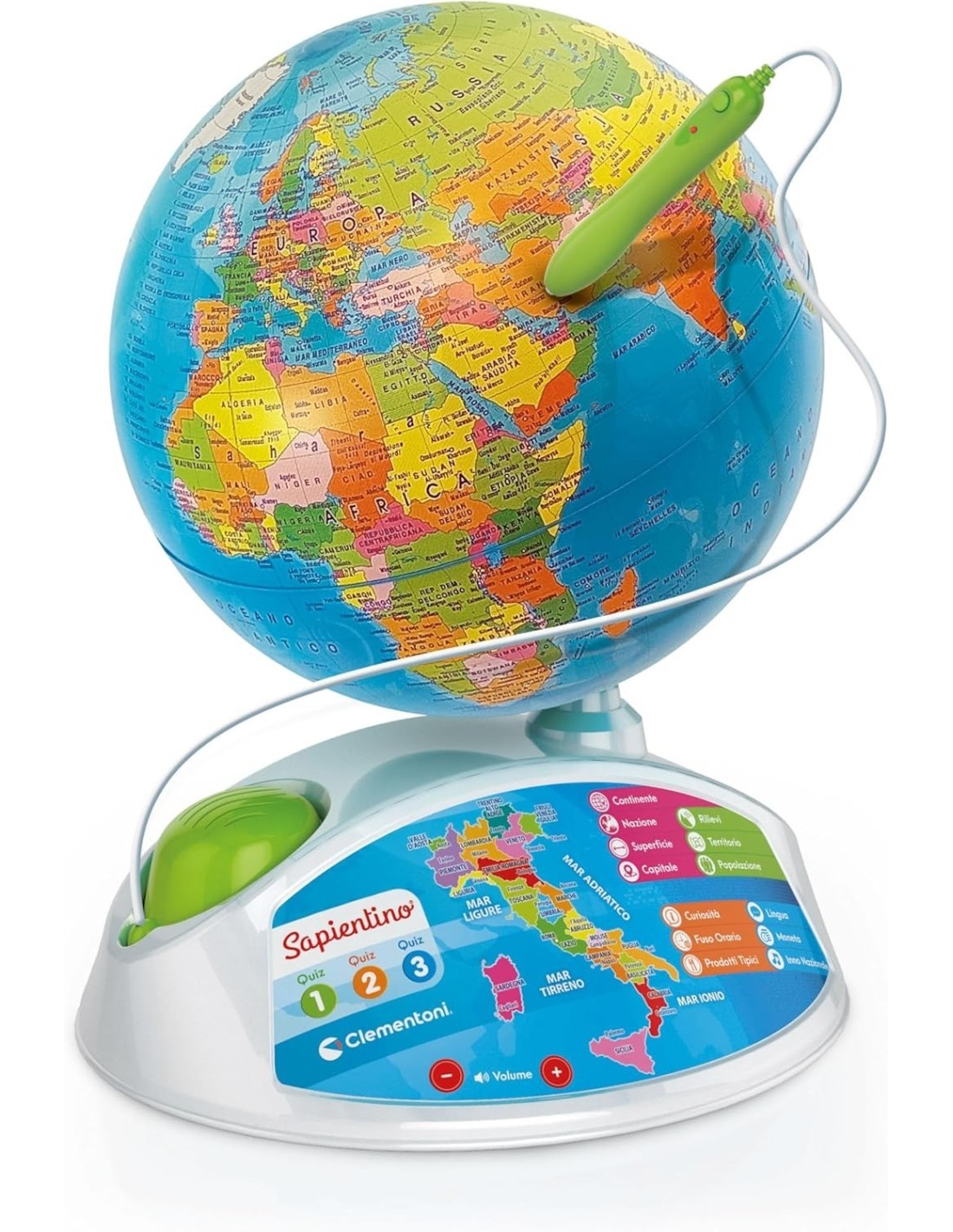 SAPIENTINO CLEMENTONI ESPLORAMONDO REALTA' AUMENTATA educativo parlante con 3 modalità di gioco PER BAMBINI