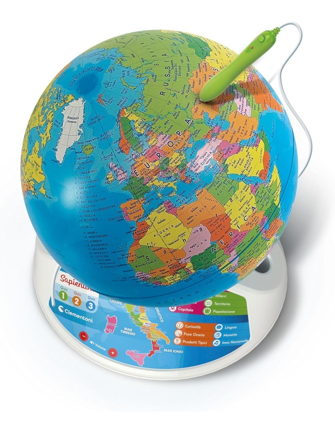 SAPIENTINO CLEMENTONI ESPLORAMONDO REALTA' AUMENTATA educativo parlante con 3 modalità di gioco PER BAMBINI