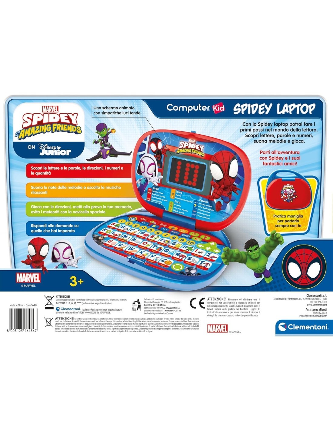 SPIDEY clementoni LAPTOP gioco educativo per bambini