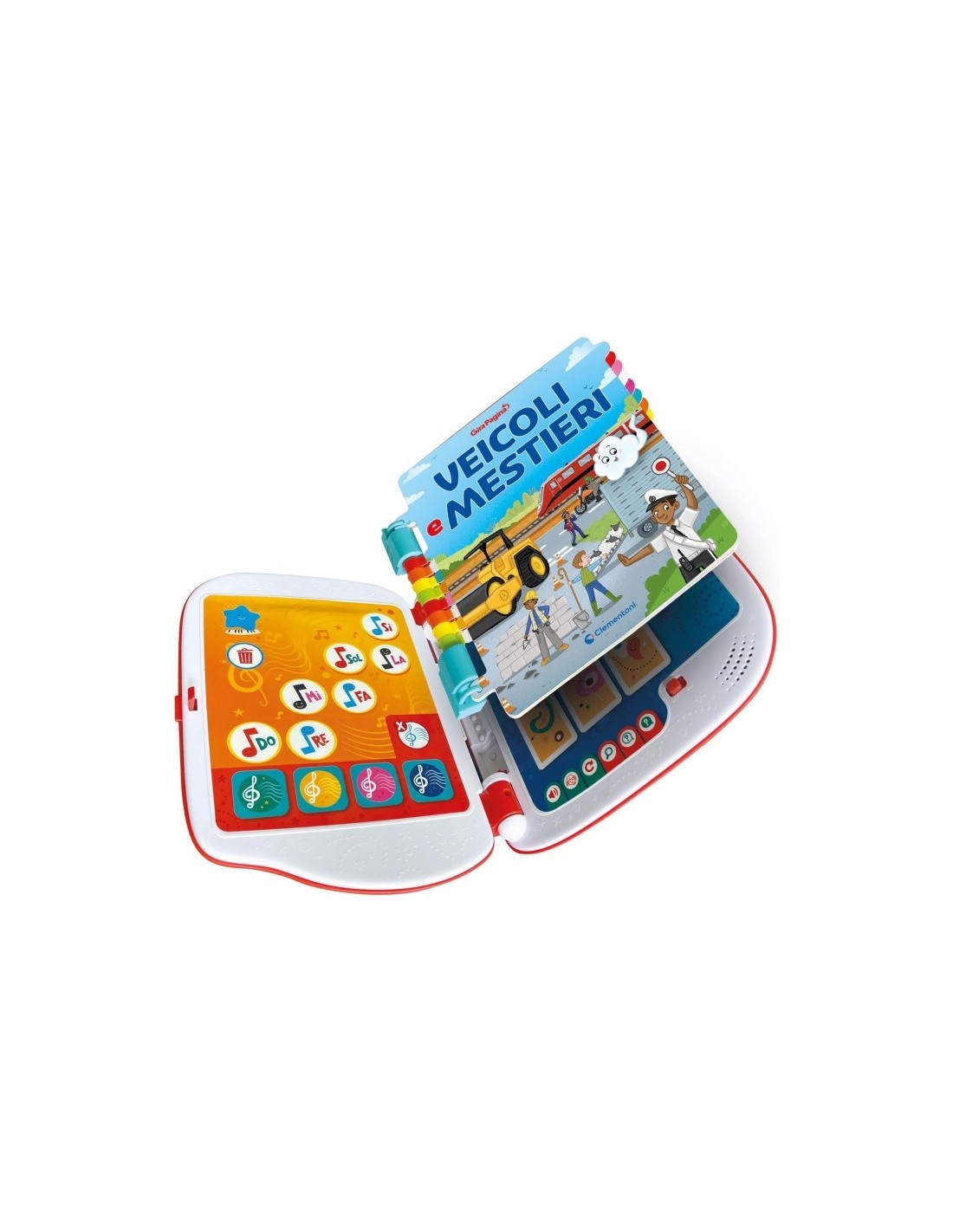 SAPIENTINO  CLEMENTONI LIBRO VEICOLI E MESTIERI COMPATIBILE CON GIRAPAGINA GIOCO EDUCATIVO PER BAMBINI