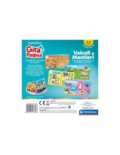 SAPIENTINO  CLEMENTONI LIBRO VEICOLI E MESTIERI COMPATIBILE CON GIRAPAGINA GIOCO EDUCATIVO PER BAMBINI