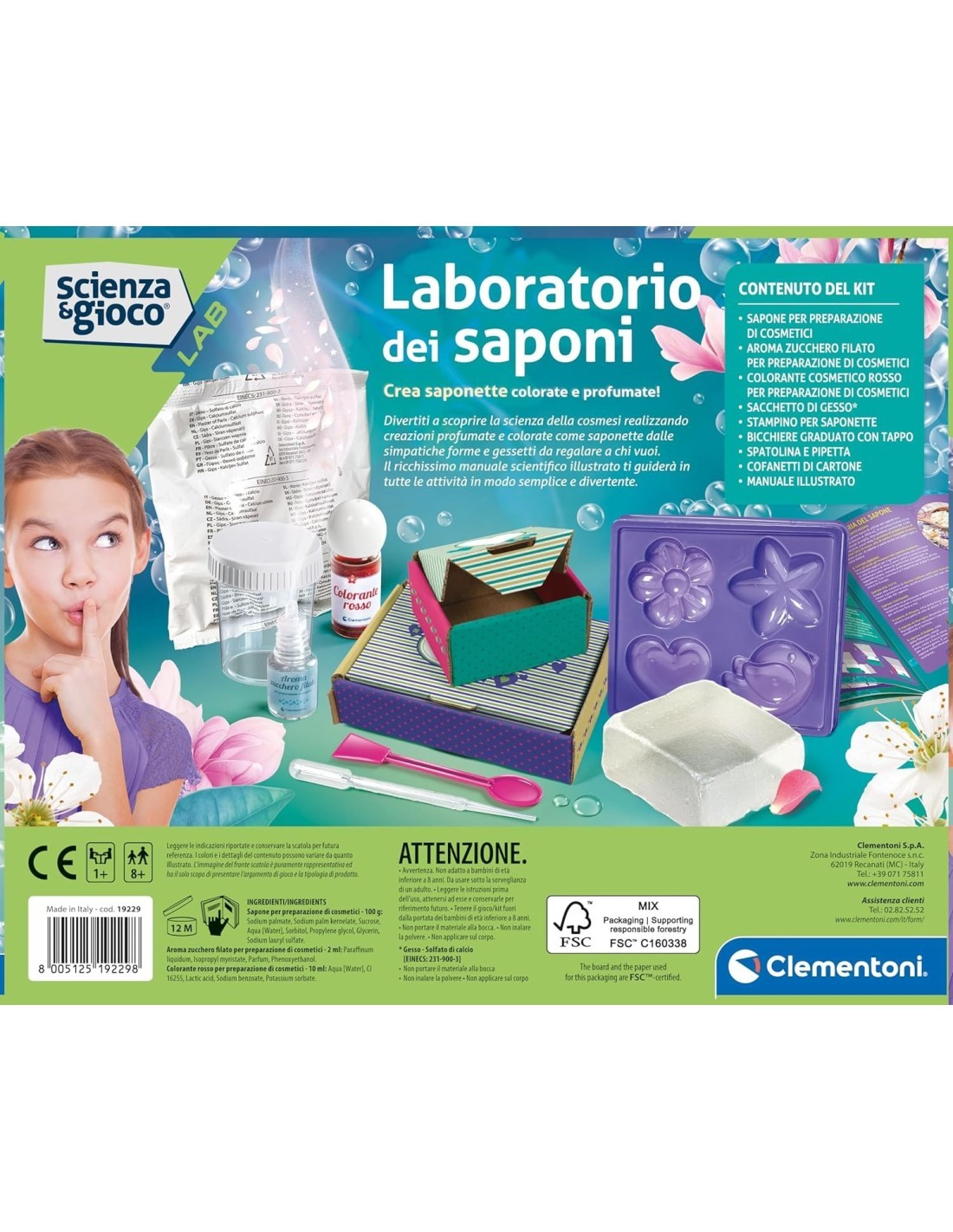 Laboratorio Cosmetico Clementoni per Bambine – Crea Saponette Profumate e Colorate dai 8 Anni