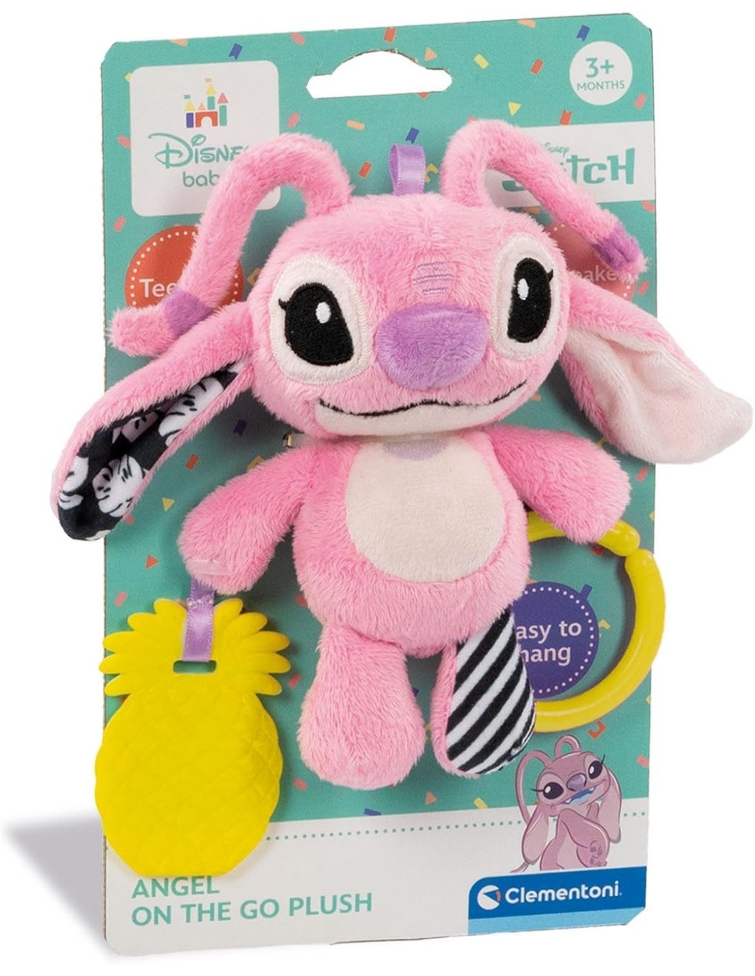 Clementoni Disney Baby Stitch Angel Soft Rattle – Sonaglino Multisensoriale Prima Infanzia