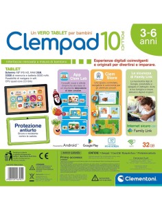 Tablet Clempad Clementoni da 10 pollici per bambini da 3 a 6 anni