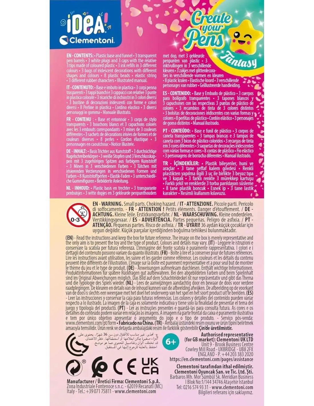 Clementoni Idea Create Your Pen, laboratorio creativo per realizzare penne colorate e personalizzabili