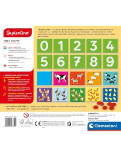 CLEMENTONI SAPIENTINO MONTESSORI NUMERI TATTILI GIOCO EDUCATIVO 3-5 ANNI FLASHCARDS METODO MONTESSORIANO