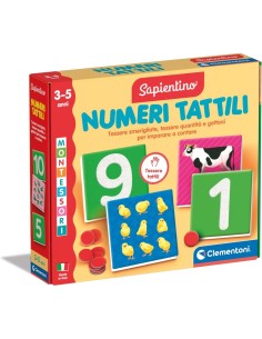 CLEMENTONI SAPIENTINO MONTESSORI NUMERI TATTILI GIOCO EDUCATIVO 3-5 ANNI FLASHCARDS METODO MONTESSORIANO