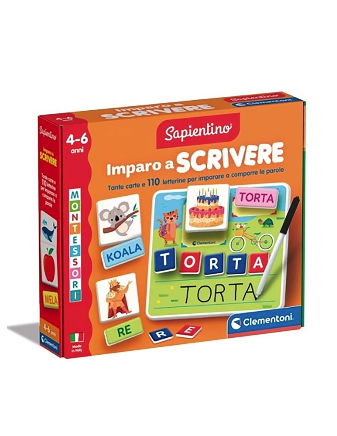 Sapientino Montessori Clementoni – Imparo a Scrivere per Bambini 4-6 Anni con Lavagna e Lettere Sagomate