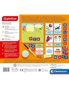 Sapientino Montessori Clementoni – Imparo a Scrivere per Bambini 4-6 Anni con Lavagna e Lettere Sagomate