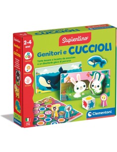 SAPIENTINO, GENITORI E CUCCIOLI, GIOCO EDUCATIVO BAMBINI 2-4 ANNI FLASHCARDS RICONOSCERE ANIMALI PICCOLI