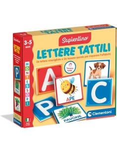 CLEMENTONI SAPIENTINO MONTESSORI LETTERE TATTILI GIOCO EDUCATIVO BAMBINI 3-5 ANNI FLASHCARDS IMPARARE ALFABETO PAROLE