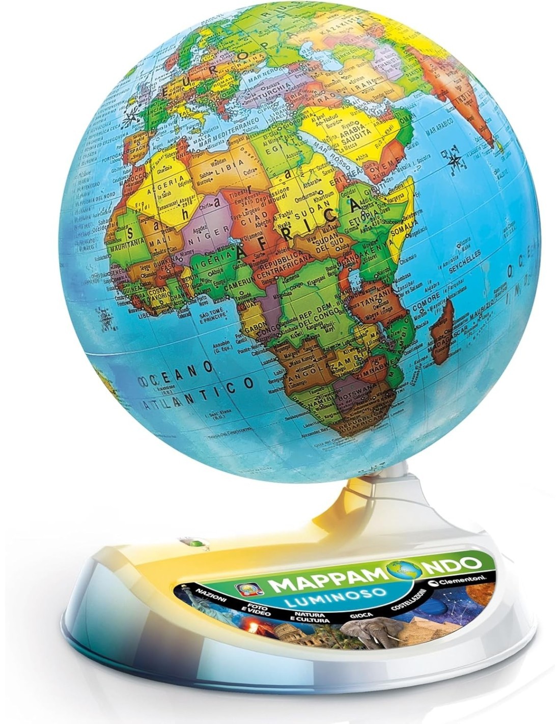 CLEMENTONI SAPIENTINO PIU  MAPPAMONDO LUMINOSO, CON APP DEDICATA