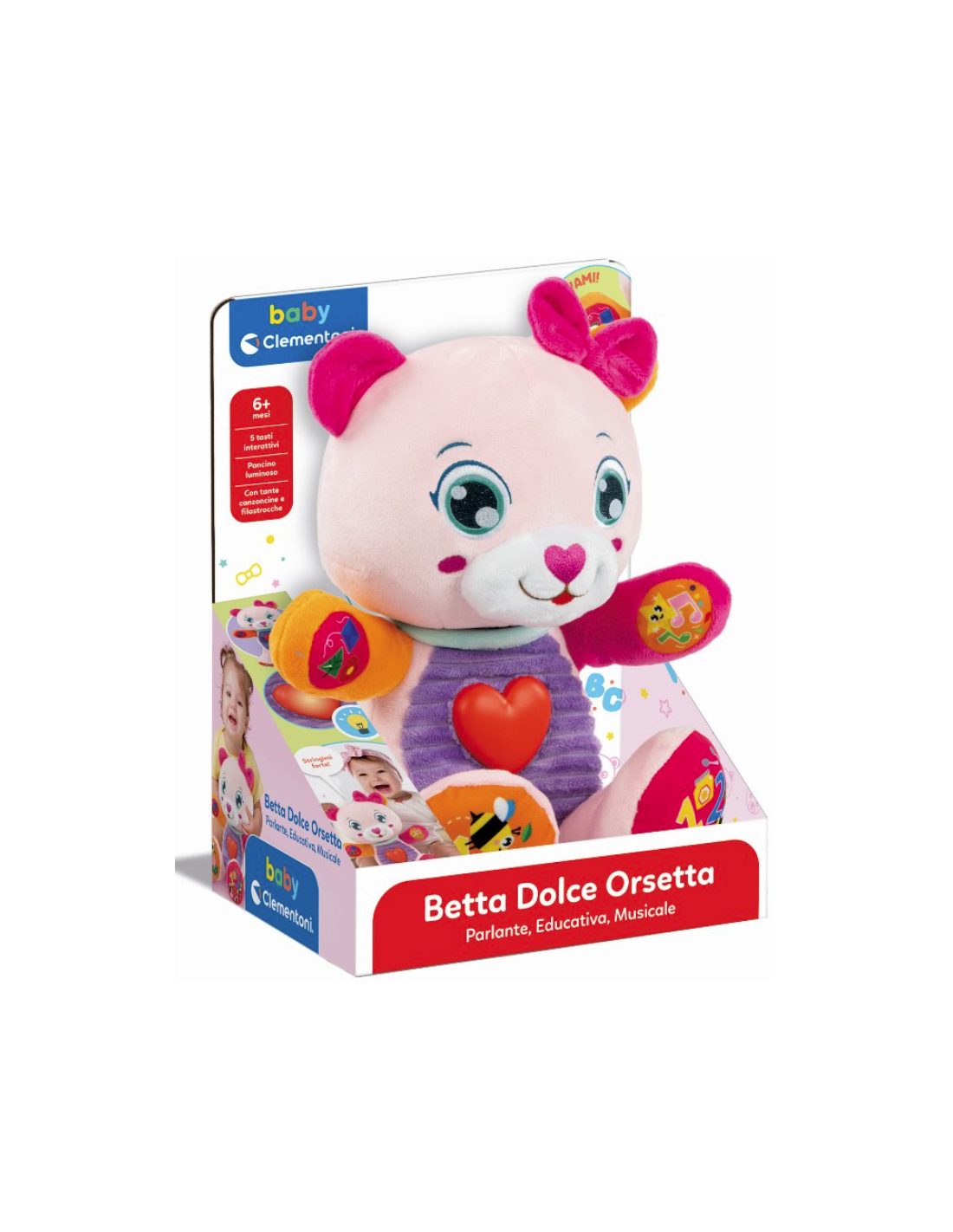 Betta Dolce Orsetta Baby Clementoni – Peluche Parlante Interattivo Educativo 6m+