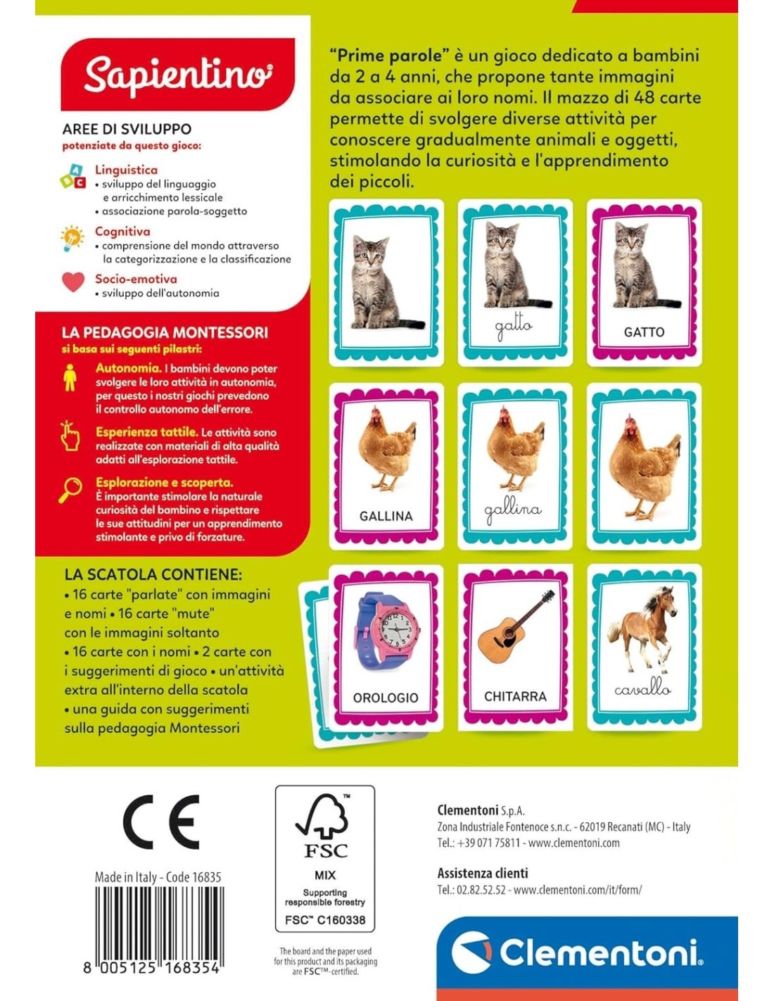 CLEMENTONI SAPIENTINO PRIME PAROLE FLASHCARDS