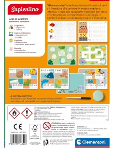 SAPIENTINO GIOCO E SCRIVO, GIOCO EDUCATIVO, PER BAMBINI, APPRENDIMENTO, SCRITTURA