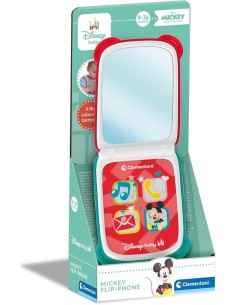 CLEMENTONI, DISNEY BABY, MICKEY FLIP PHONE, TELEFONO BAMBINI, 9-36 MESI, LUCI E SUONI
