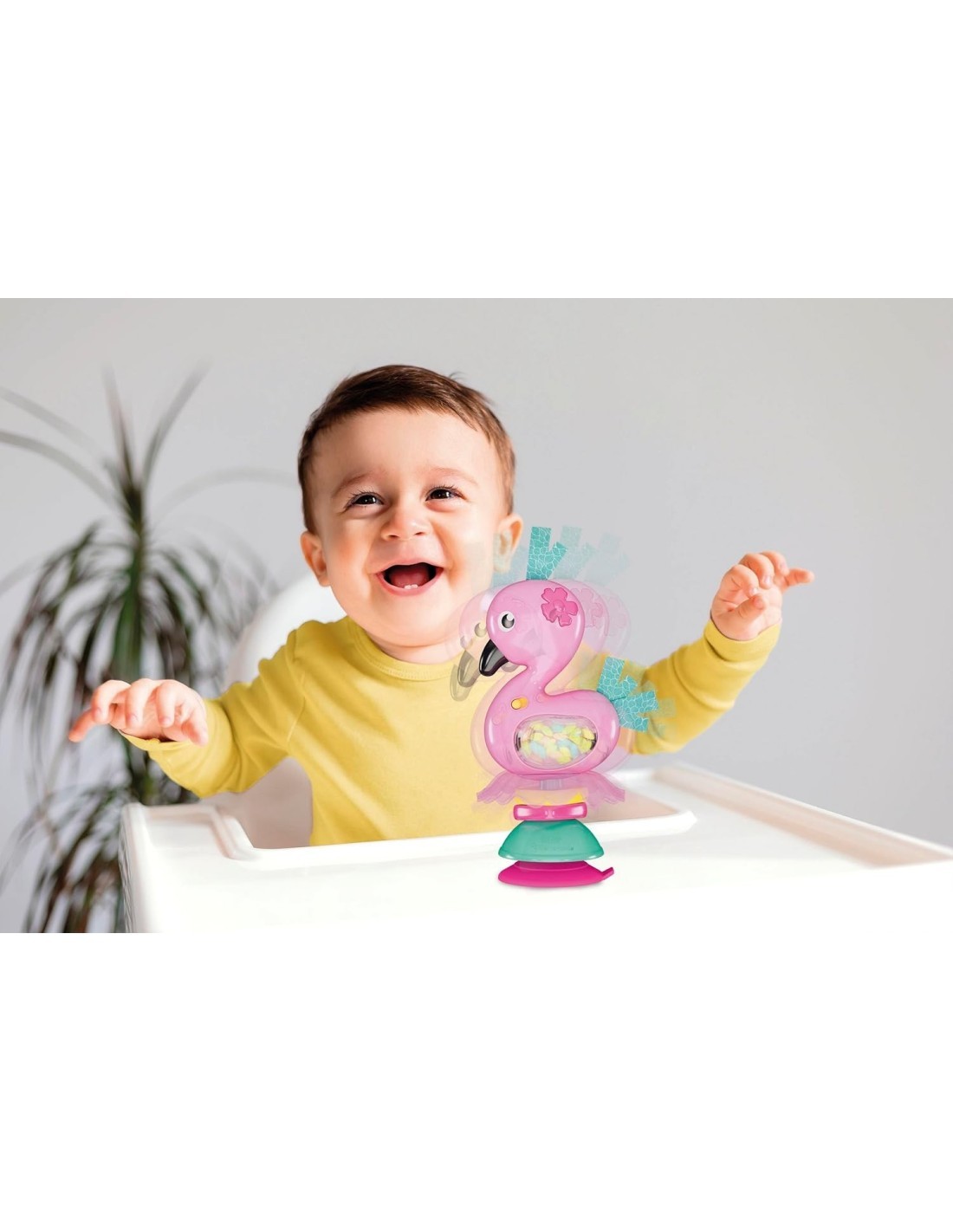 Clementoni Fancy Flamingo Sonaglino Interattivo per Prima Infanzia – Melodie e Colori Stimolanti