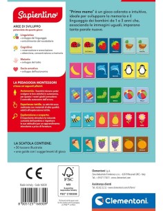 Clementoni Primo Memo Flashcards – Carte Educative per la Memoria