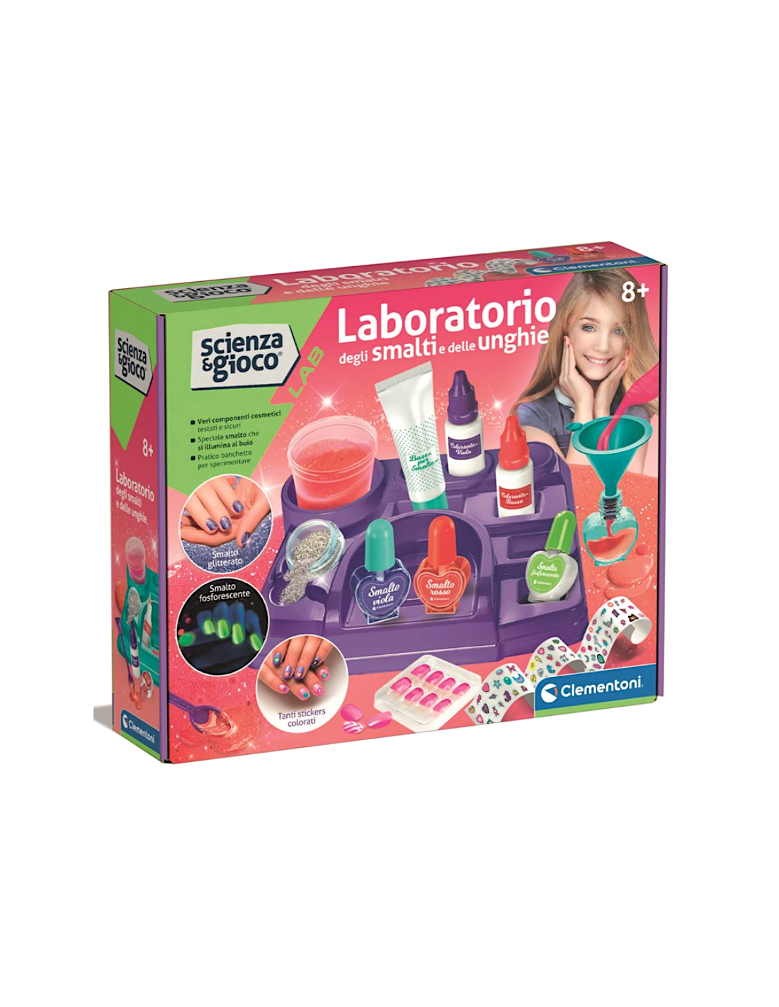 Laboratorio Smalti e Nail Art Clementoni Kit Scientifico Unghie Personalizzate Bambine 8+