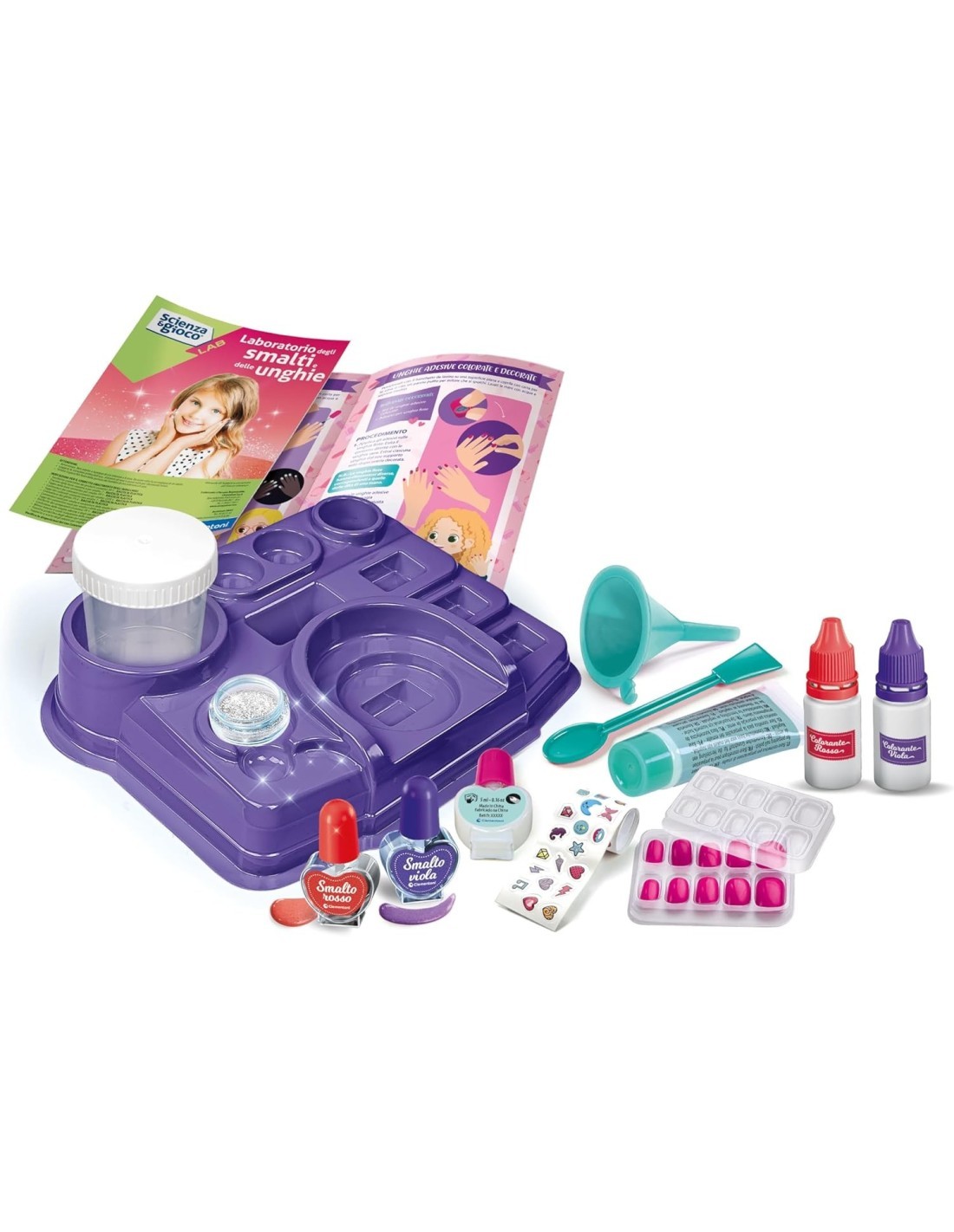 Laboratorio Smalti e Nail Art Clementoni Kit Scientifico Unghie Personalizzate Bambine 8+