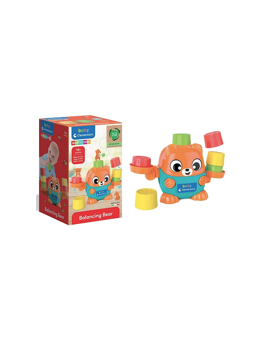 CLEMENTONI, BABY MONTESSORI, BALANCING BEAR, GIOCO PRIMA INFANZIA, BILANCIA CON CUBETTI