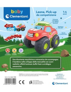 BABY CLEMENTONI, LEONE PICK-UP, MACCHININA BAMBINO, 1-4 ANNI, GIOCO PRIMA INFANZIA, FUORISTRADA