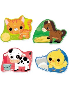 SAPIENTINO BABY 16850 CUCCIOLI IN FATTORIA, GIOCO EDUCATIVO MONTESSORI, PUZZLE SAGOMATI, 1-3 ANNI 2