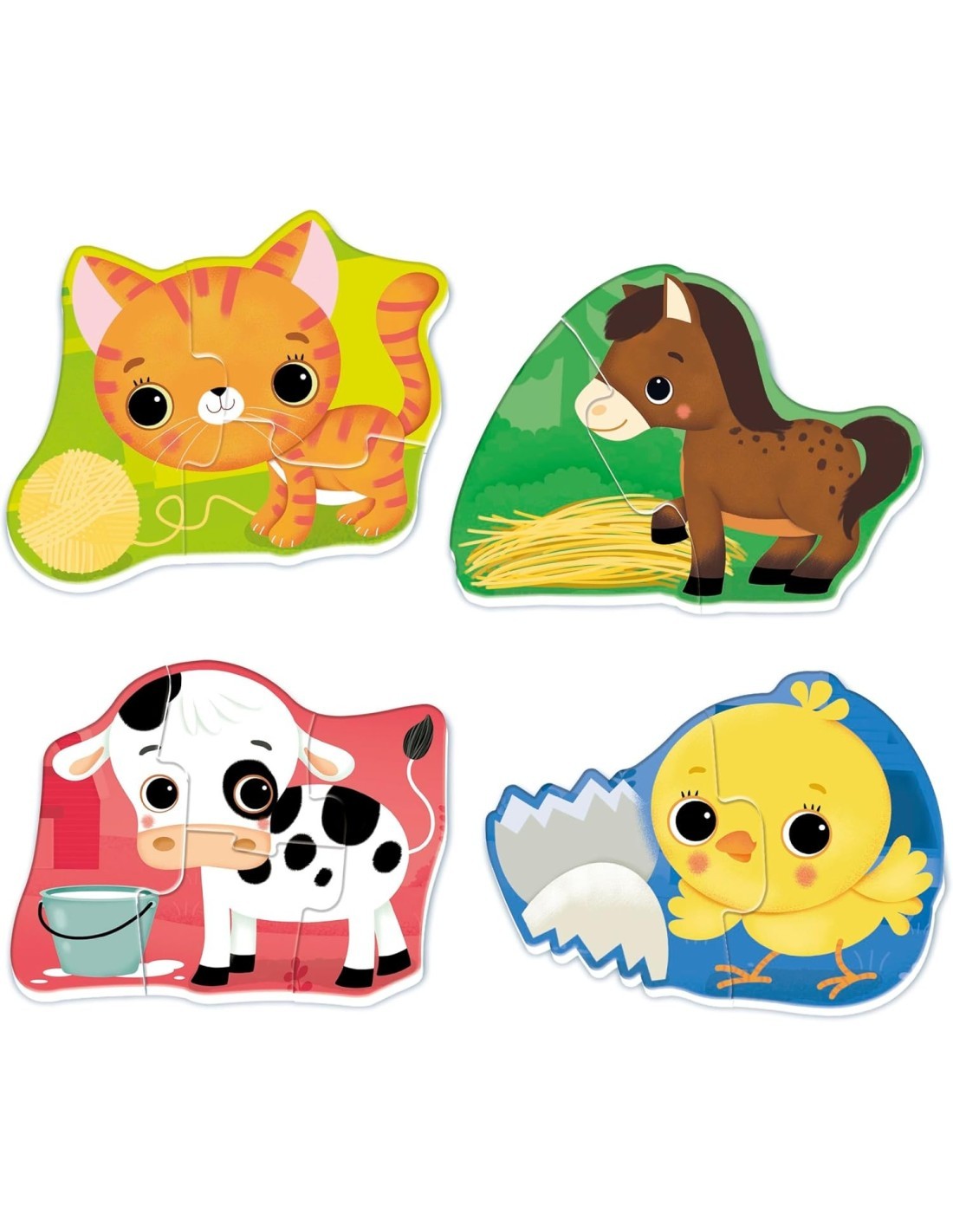 SAPIENTINO BABY 16850 CUCCIOLI IN FATTORIA, GIOCO EDUCATIVO MONTESSORI, PUZZLE SAGOMATI, 1-3 ANNI