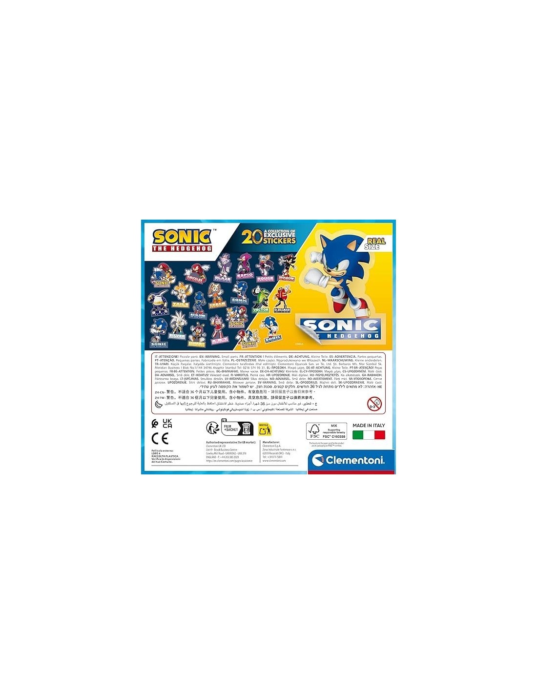 PUZZLE CLEMENTONI 180PZ CON STICKER SONIC 29796