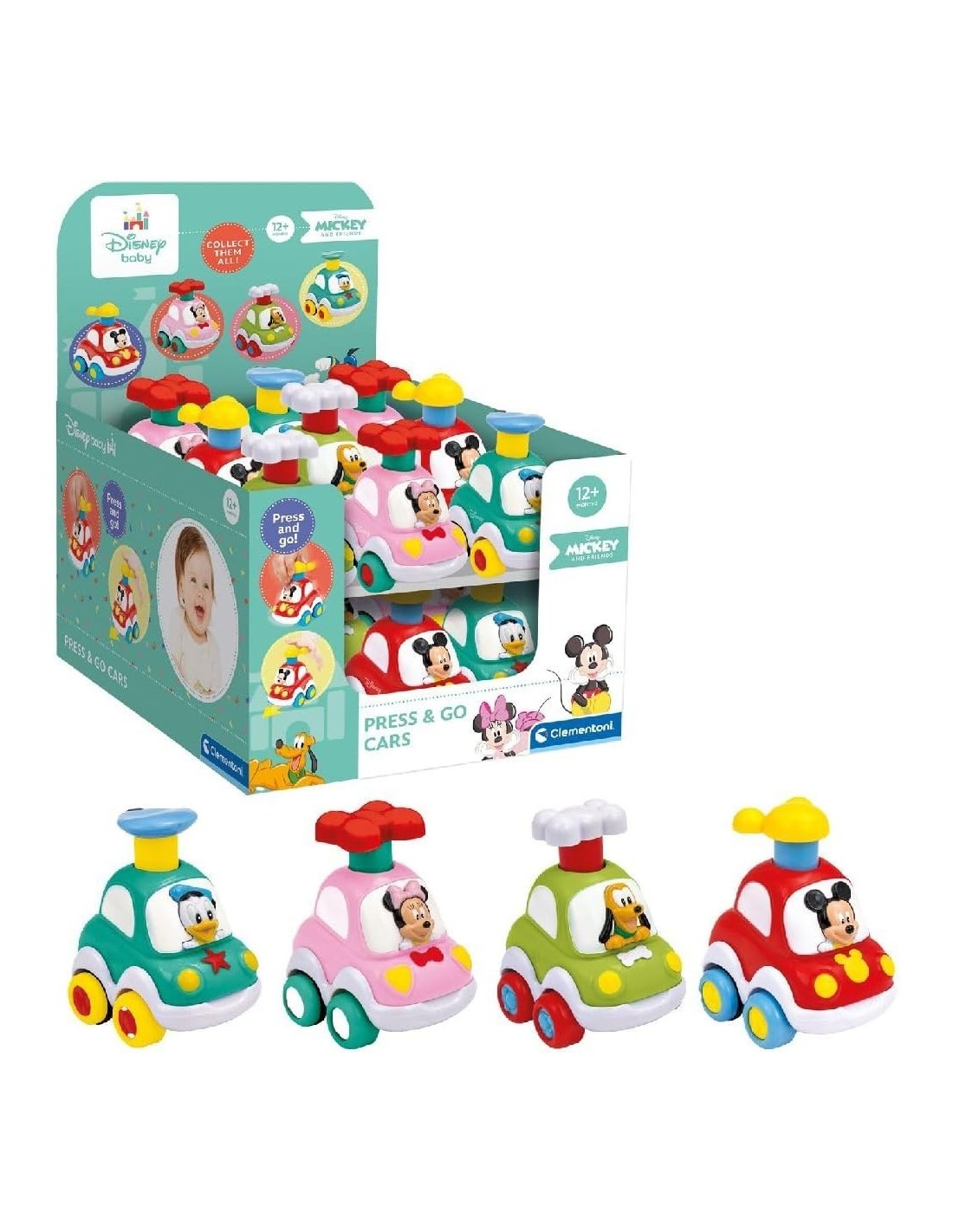 Clementoni Disney Baby Press & Go Auto 12 + mesi Assortito