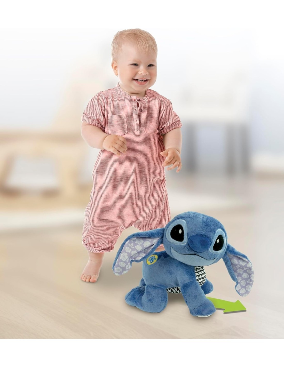 Peluche Interattivo Disney Baby Stitch Gattona con Me – Gioco Educativo 6-36 Mesi