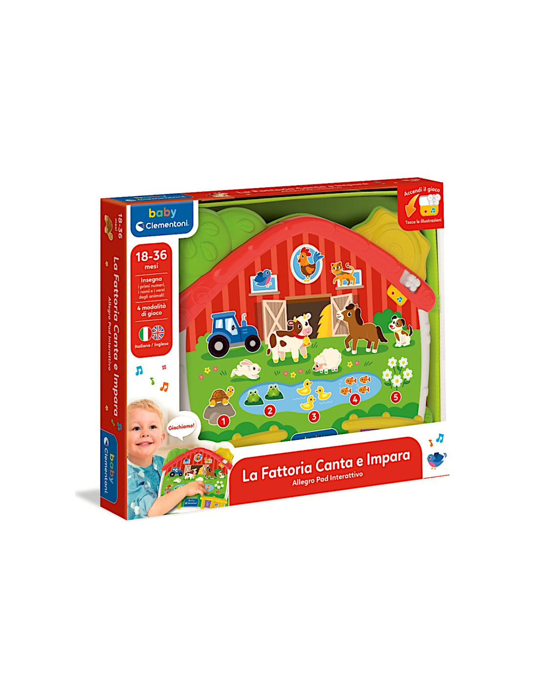 Clementoni La Fattoria Canta e Impara gioco educativo bambini animali numeri parole