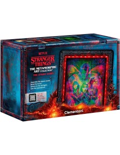 CLEMENTONI, STRANGER THINGS, METAMORPHIC ART COLLECTION, THE UPSIDE DOWN, QUADRO INTERATTIVO, 520 PEZZI, LED RGB, MADE IN ITALY