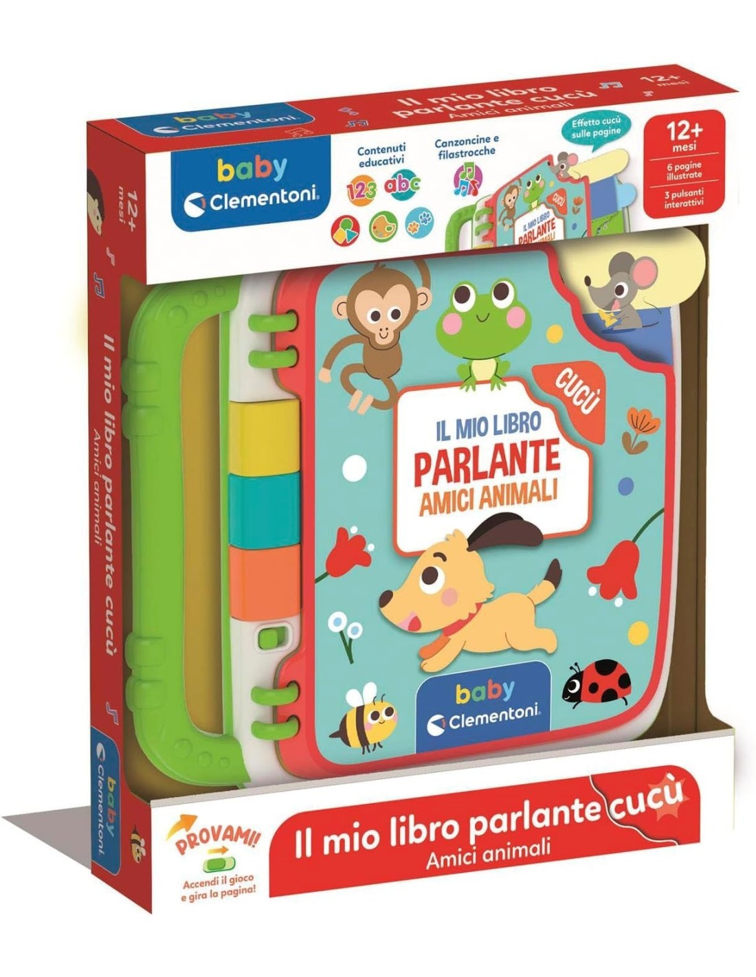 CLEMENTONI, BABY, LIBRO PARLANTE, AMICI ANIMALI, GIOCO EDUCATIVO, 12+ MESI