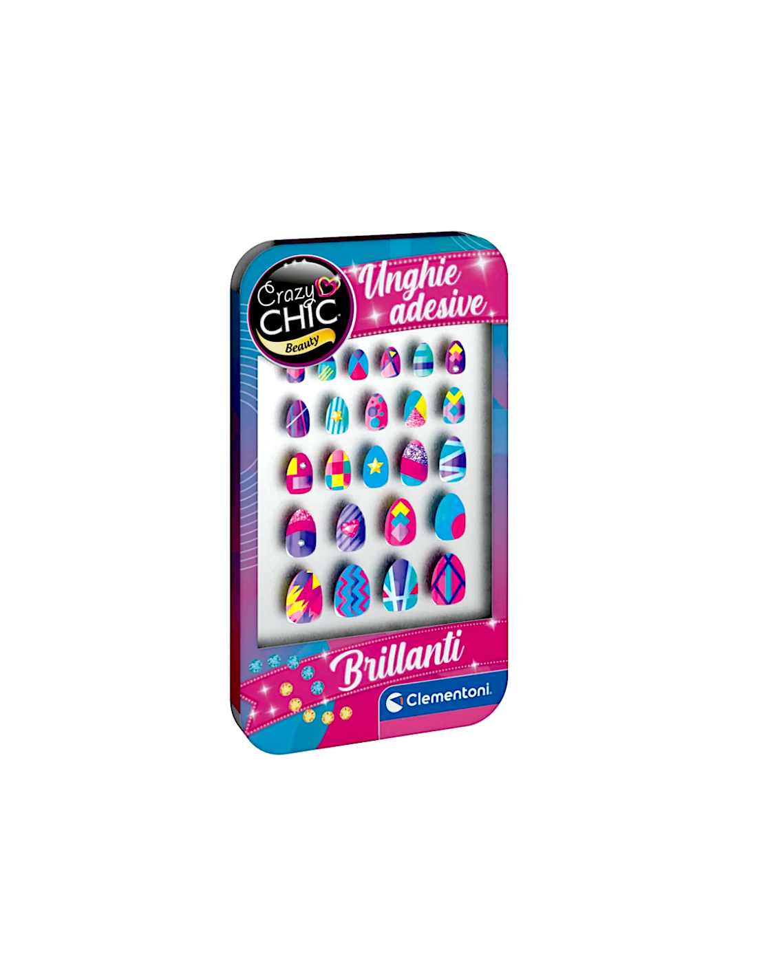 CLEMENTONI CRAZY CHIC  UNGHIE FINTE ADESIVE BRILLANTI