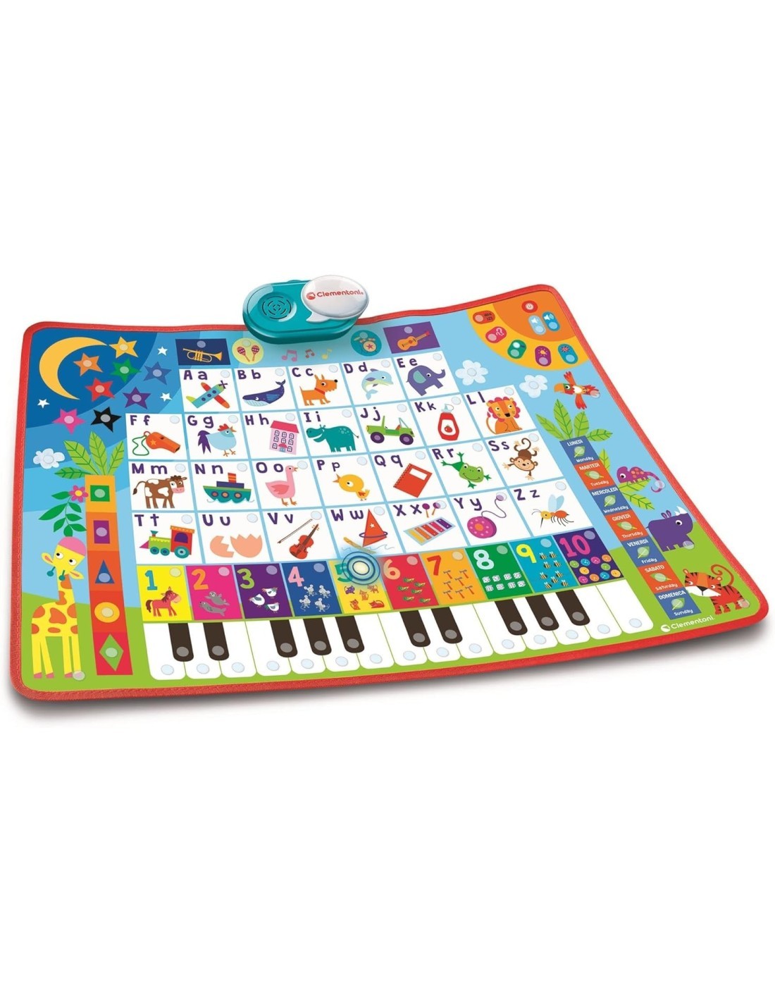 CLEMENTONI, SAPIENTINO ALFABETO PARLANTE, POSTER ELETTRONICO 48X70 CM, BILINGUE ITALIANO INGLESE, BAMBINI 3-5 ANNI