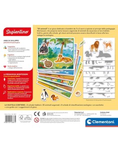 SAPIENTINO MONTESSORI, GLI ANIMALI, CLEMENTONI, GIOCO EDUCATIVO, 3-5 ANNI