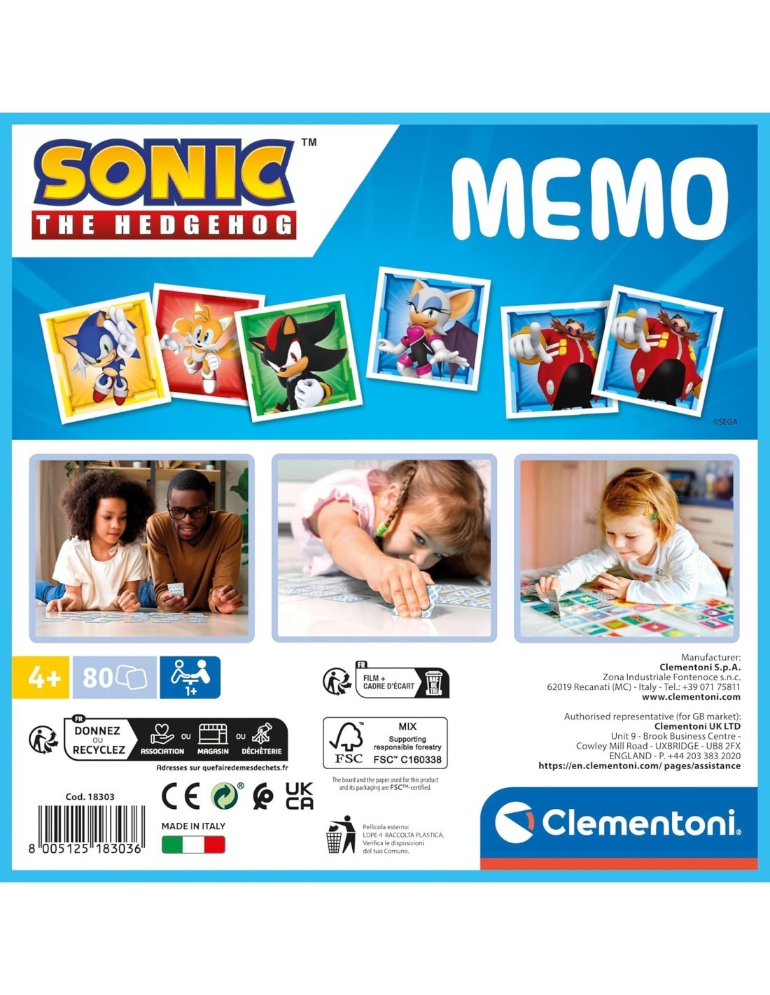 MEMO SONIC, GIOCO DI MEMORIA E ASSOCIAZIONE, CARTE DA ACCOPPIARE, GIOCO EDUCATIVO, BAMBINI 3+ ANNI