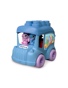 SOFT CLEMMY STITCH BUS SENSORIALE, AUTOBUS RACCOGLITORE, 8 MATTONCINI, GIOCO PRIMA INFANZIA, SVILUPPO TATTILITÀ