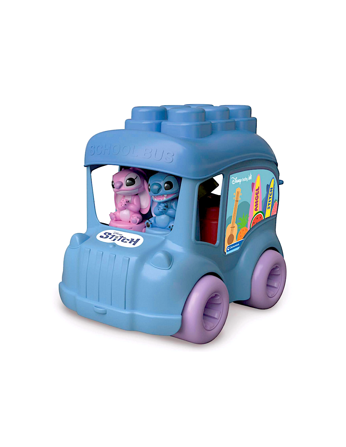 SOFT CLEMMY STITCH BUS SENSORIALE, AUTOBUS RACCOGLITORE, 8 MATTONCINI, GIOCO PRIMA INFANZIA, SVILUPPO TATTILITÀ