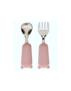 SET 2 POSATE 211063A ROSA ACCIAIO/SILICONE