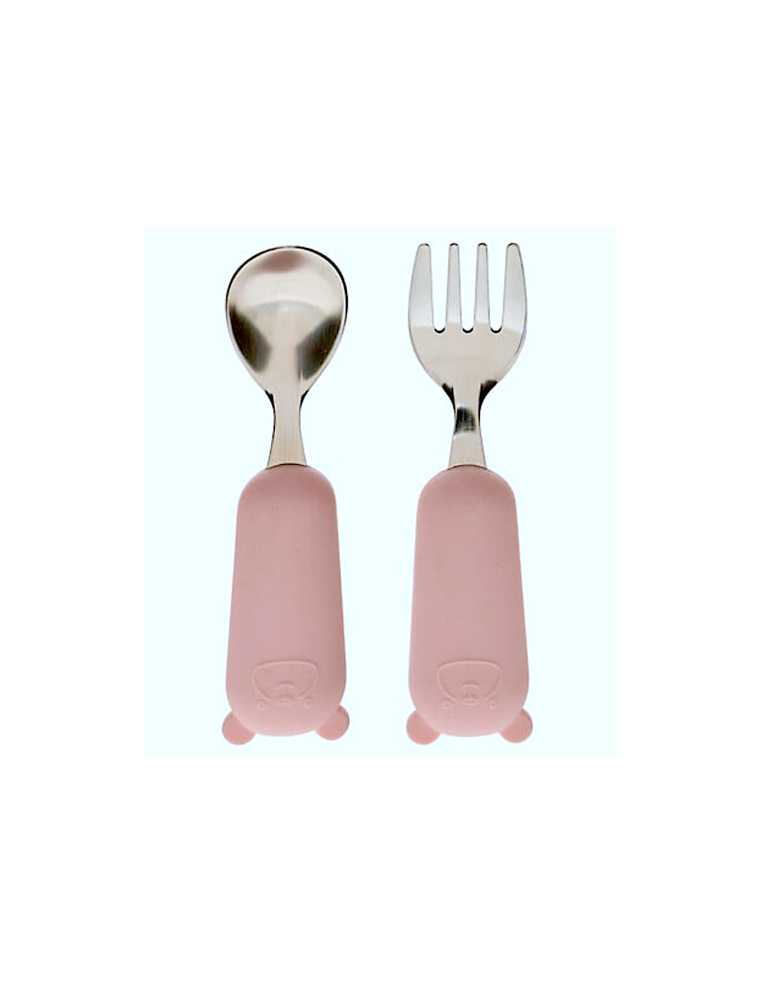 SET 2 POSATE 211063A ROSA ACCIAIO/SILICONE