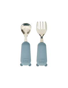 SET 2 POSATE 211063B BLU ACCIAIO/SILICONE