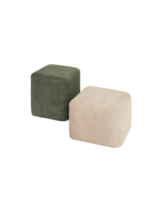 SET 2 POUF 207374A DOKI GRIGIO/VERDE 41X30X41CM POLIESTERE/LEGNO