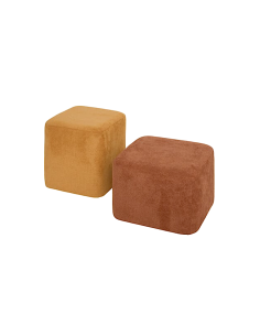 SET 2 POUF 207374B DOKI AMBRA/OCRA 41X30X41CM POLIESTERE/LEGNO